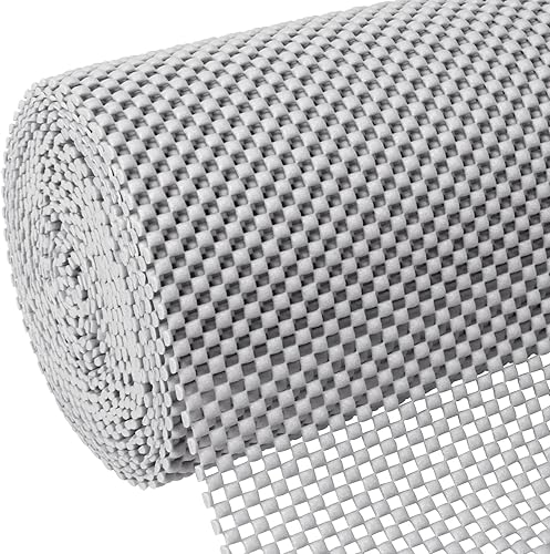 BALEINE Cabinet Liner, 12 in x 30 Ft Drawer and Shelf Liner for Kitchen Cabinets Non-Adhesive, Non-Slip Protect Desks, Cupboard, Drawers, Shelves, Tableware (Gray)