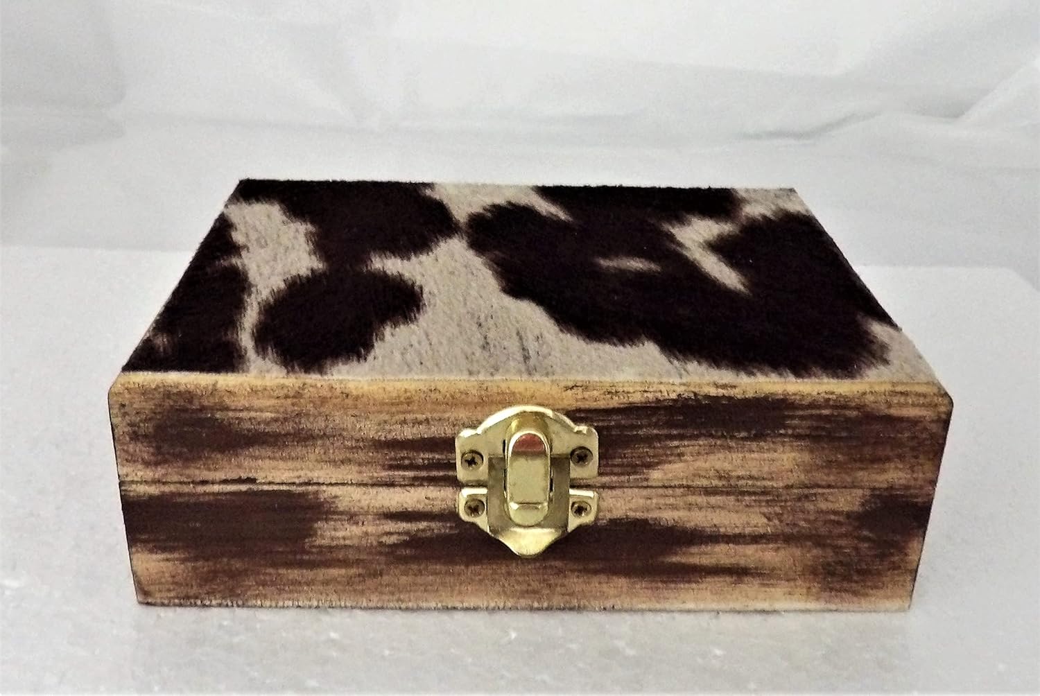 Western Brown Cow Print Wedding Ceremony Pillow Ring Box