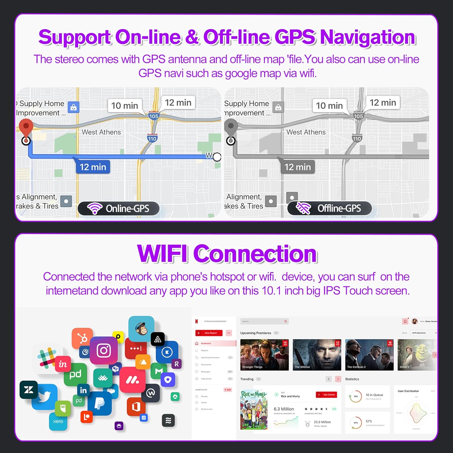 7" Car Radio for Jeep Wrangler JK 2007-2018, [4+64G ROM] Android 13 Touch Screen Radio with Wireless Carplay Android Auto GPS Bluetooth WiFi SWC FM RDS Mirror Link Backup Camera