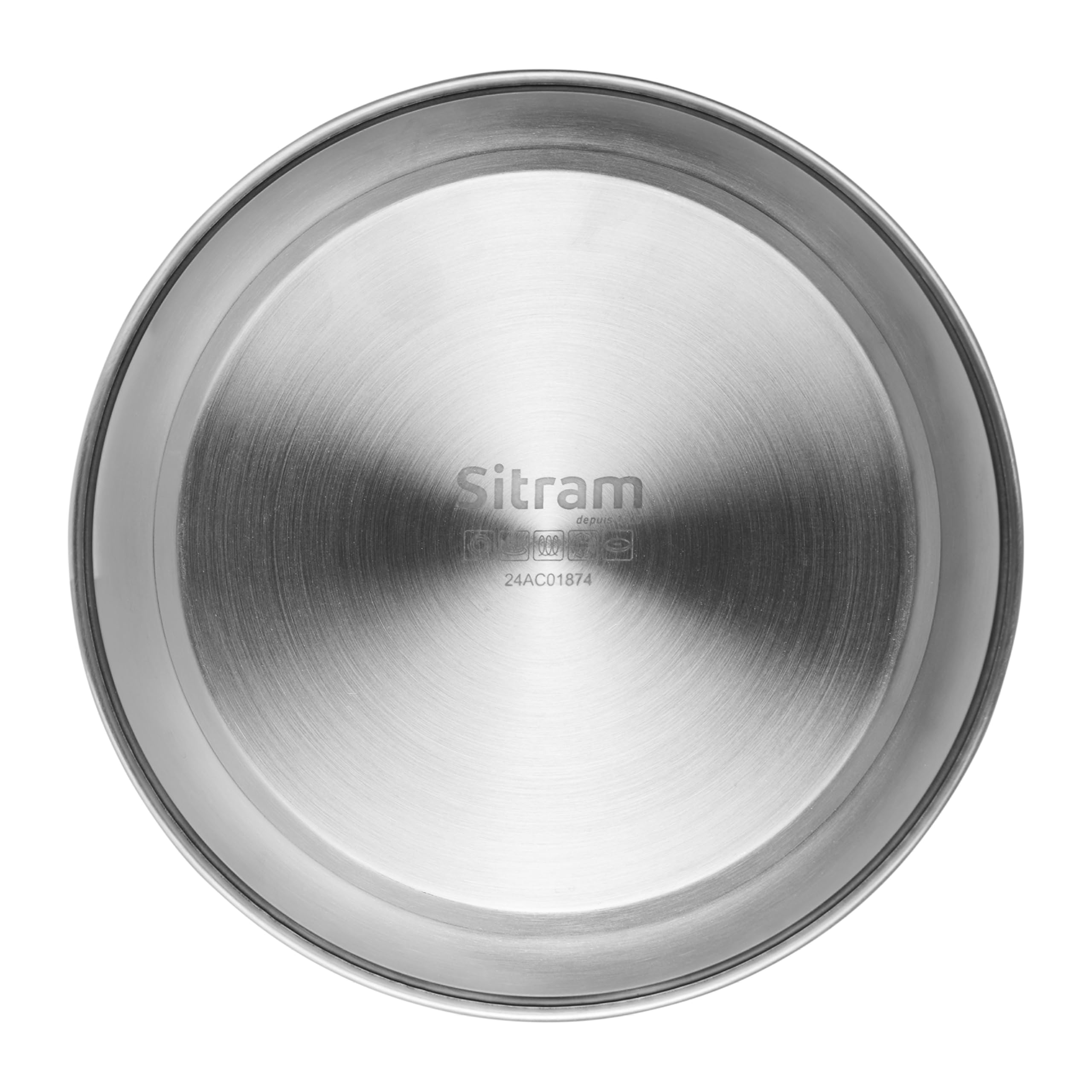Sitram 716942 Lot de 3 Poêles 100% Acier Inoxydable ARPEGE Ø 20,24,28 cm Ext. Miroir - Cuisine saine car SANS Revêtement Anti-adhésif nocif - manche amovible SITRAMOVIBLE - Tous feux dont Induction