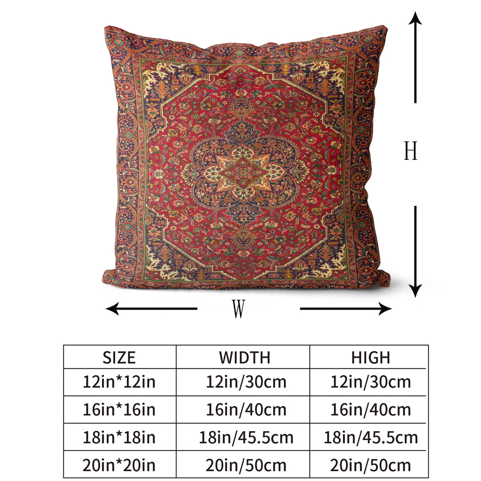 Snylcce Boho Throw Pillow Covers Set of 2 Maroon Antique & Vintage Design, Double-Sided Pattern - Image 3
