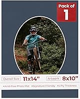 Vista 12 de Tapete de 11 x 14 pulgadas, corte biselado para fotos de 8 x 10 pulgadas, diseño de ante beige precortado, apertura de tablero ovalado, sin ácidos