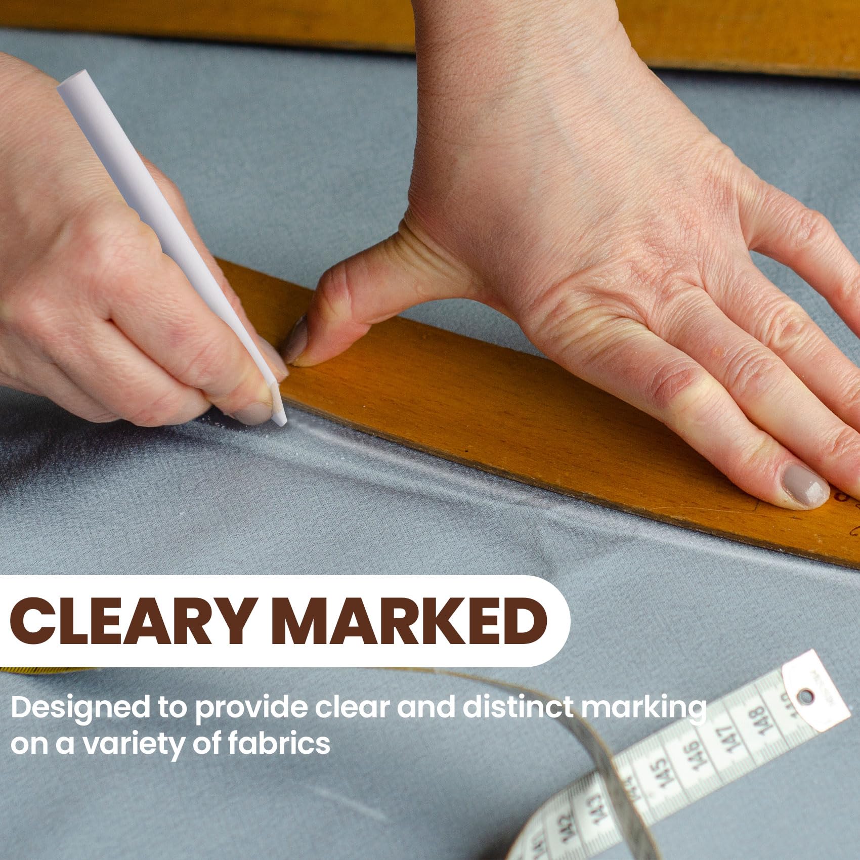 STSTR 4PCS 8.75 cm Fabric Sewing Pencils, Washable Fabric Makers, No Dust Sewing Tailors Chalk, Fabric Marking Pencil for Quilting, DIY Crafts, Sewing - White - Image 3