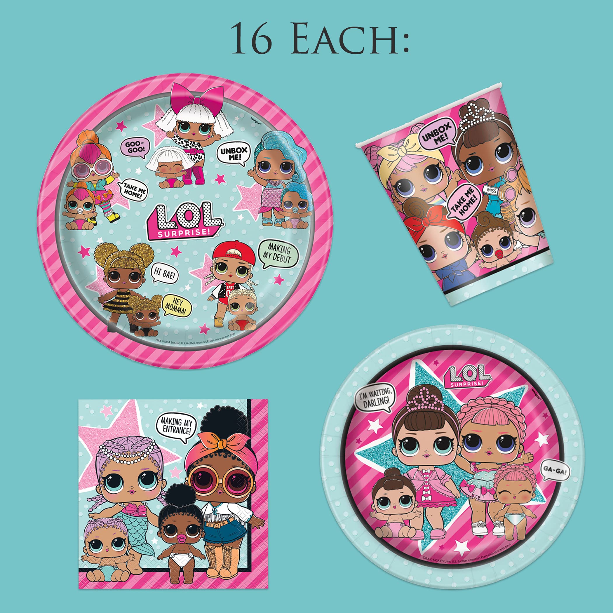 Buy LOL Birthday Party Supplies Set Dinner and Cake Plates, Cups