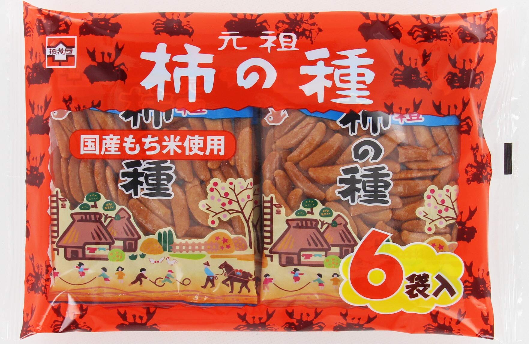 Amazon.co.jp: 浪花屋 元祖柿の種6袋パック 144g×12袋 : 食品・飲料・お酒