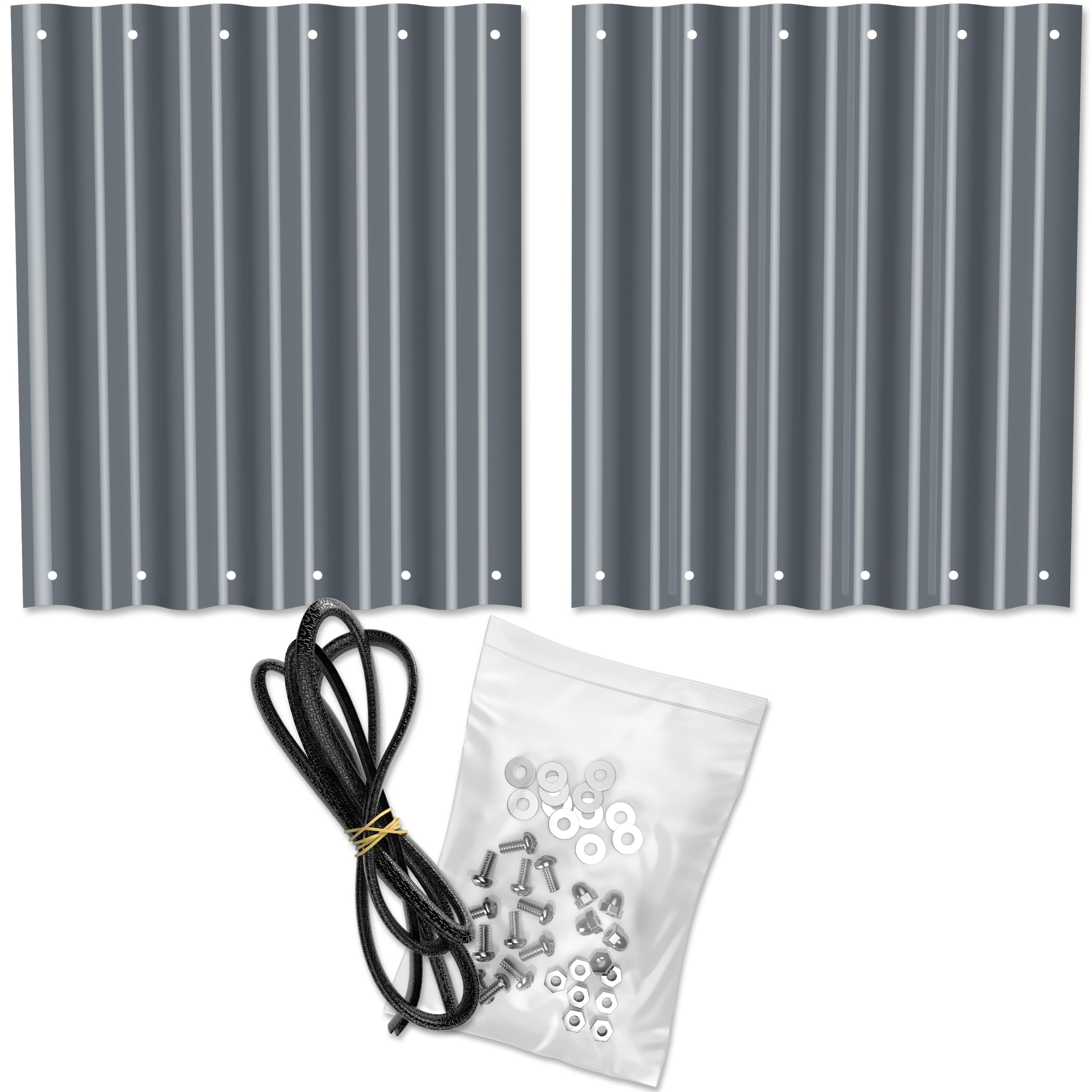 HOFGARTEN Kit di Estensione per Orto Rialzato | 2 Pannelli Laterali + Accessori | Prolunga o Allarga l'Orto Rialzato di 47 cm | Compatibile con Altezza Orto 42 cm (Kit Estensione, Antracite)
