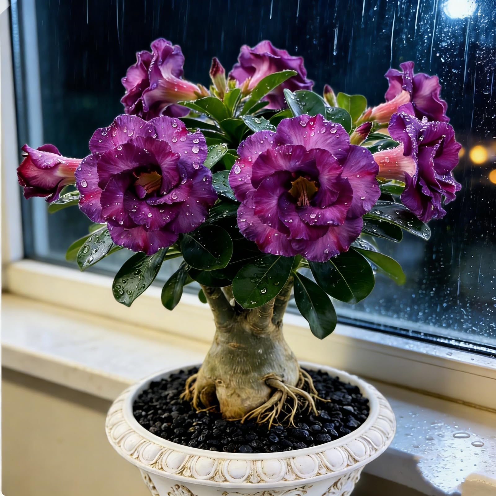 Cold-Hardy and Drought-Tolerant Desert Rose Bulbs/Cold-Hardy Perennials/Flowers Year-Round/Professional Planting for Stunning Garden Displays