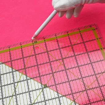 Quilting Rulers,Sewing Ruler,4 Piece Acrylic Square Quilting Templates with 3pcs Magnetic Seam Guide,Clear Precision Ruler for Quilting Sewing,Tools Supplies Accessories