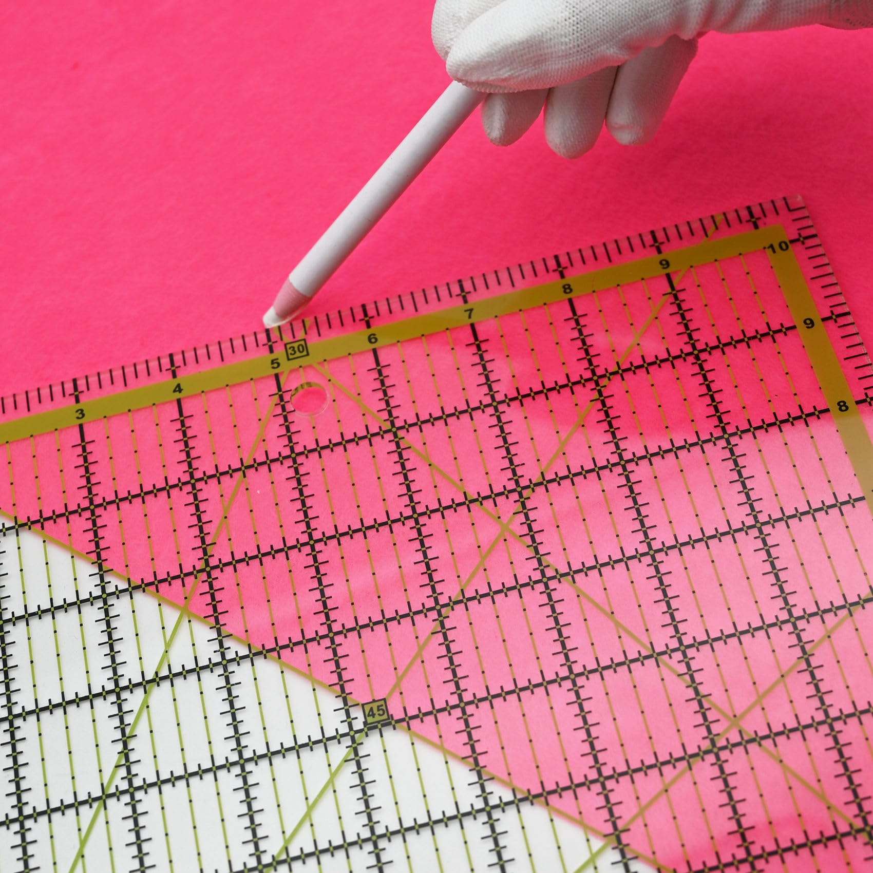 Quilting Rulers,LINXIAO 4 Piece Quilting Templates Acrylic Rulers Green(3.5"x3.5",5"x5",6.5"x6.5",10.5"x10.5")