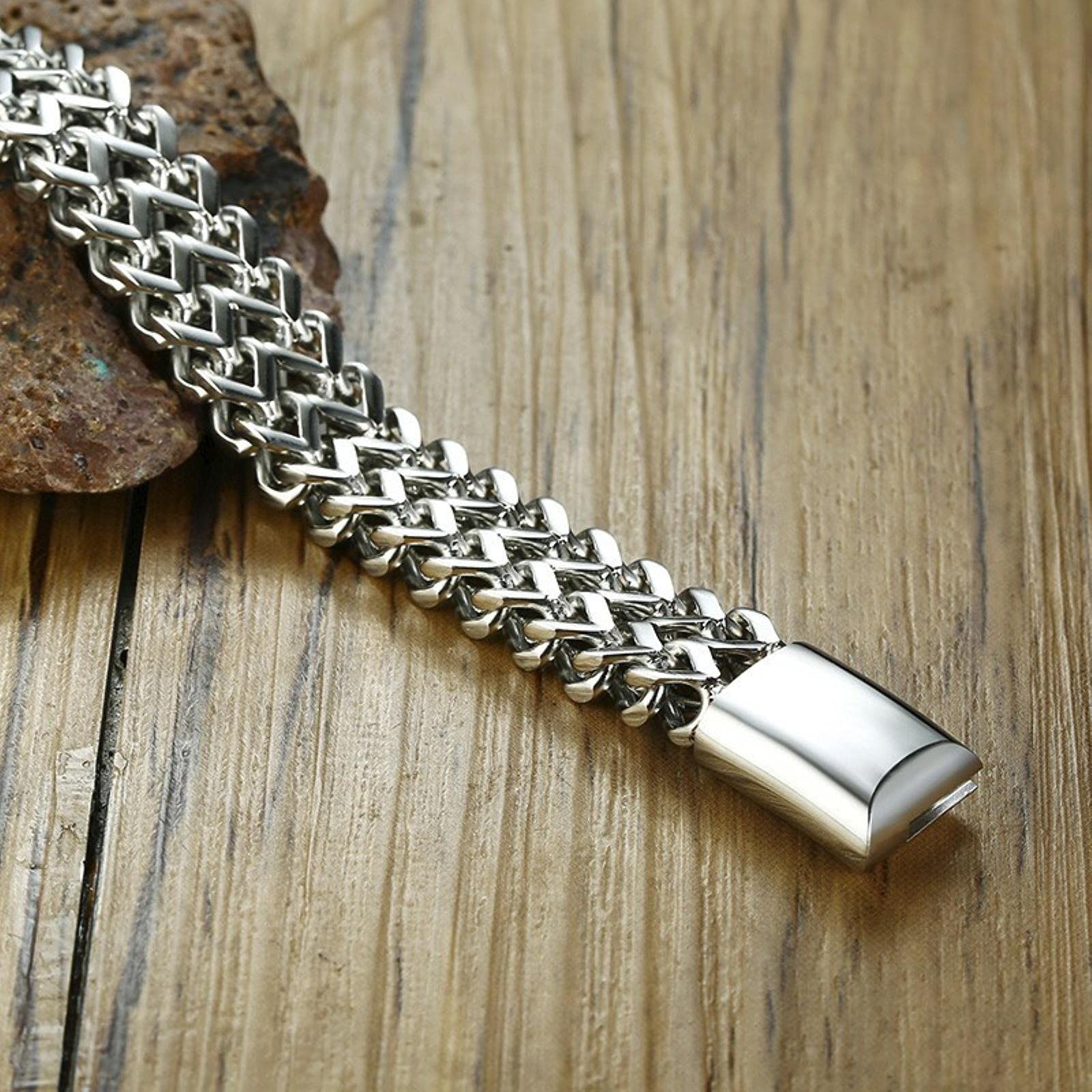 Bracelet En Acier Inoxydable 316L GERNEO Bali - Longueur Réglable 18+2 Cm - Unisexe Homme/femme