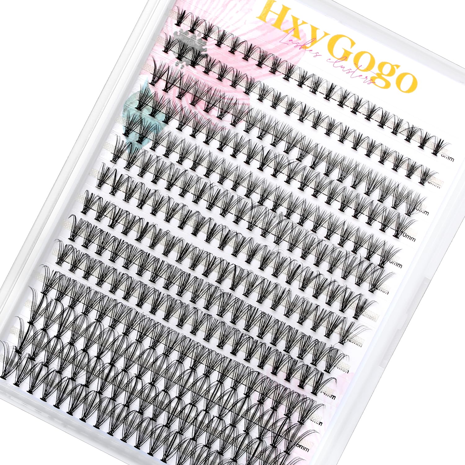 HxyGogoLash Clusters DIY Eyelash Extenisons Natural Look Wispy Clusters Lashes 8-16MM D Curl Individual Lashes 280 pcs DIY at Home Wispy Fluffy Lash Extensions Reusable Individuals(20D)