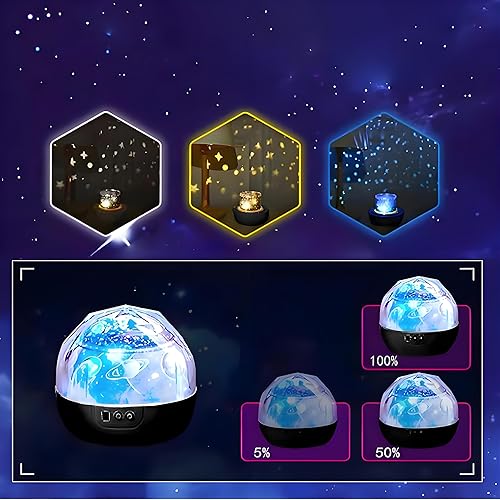 Miniatura 9 de TOURACE Proyector de sistema solar, luz nocturna de estrella para niños, juguetes de planeta, luz espacial, proyectores de universo, lámpara