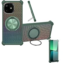 Case Compatible for Lava Play Max Phone Case Cover [with 1* Tempered Glass Screen Protector] Hybrid Case[360Ring Support, Magnetic] CX-10-LV
