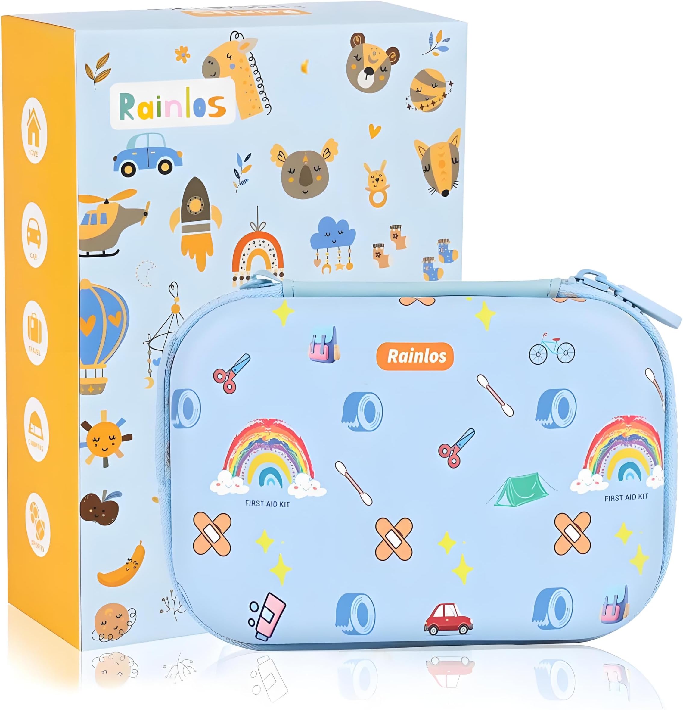 Small-First-Aid-Kit-for-Home-Car-Travel-Camping-Hiking-Kids, Mini Cute Portable Medical Emergency Kits Fits into a Purse, Diaper Bag & Backpack, Travel Must Have