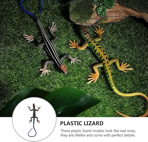 Miniatura 7 de Lagartos de plástico realista juguete de lagarto modelo artificial reptil lagarto figuras animales juguetes trucos broma para niños Halloween