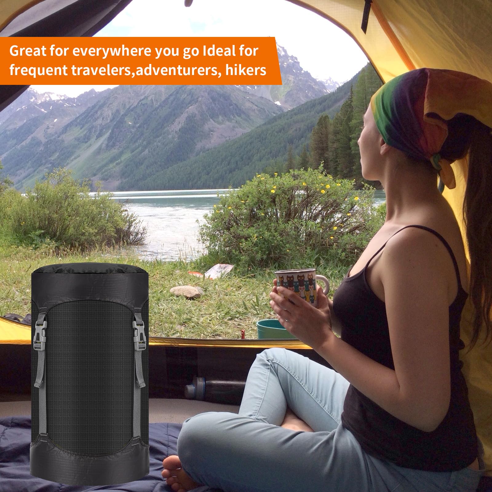 Risipu Kompressionssack, 8 l, 15 l, 25 l, 35 l, 52 l, ideal für Kompressionssack, wasserdichte Outdoor-Aufbewahrungstasche für Rucksackreisen, Reisen, Wandern und Camping