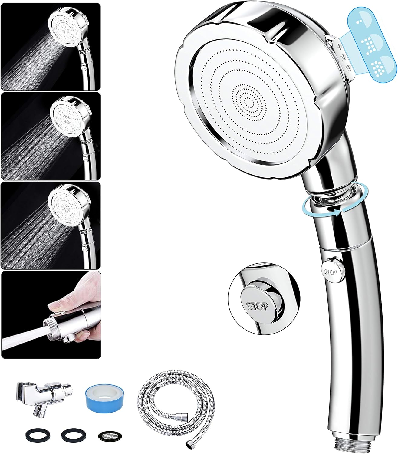 Handheld Shower Head High Pressure INAYA Detachable Shower Head with Hand Held Spray & ON/OFF