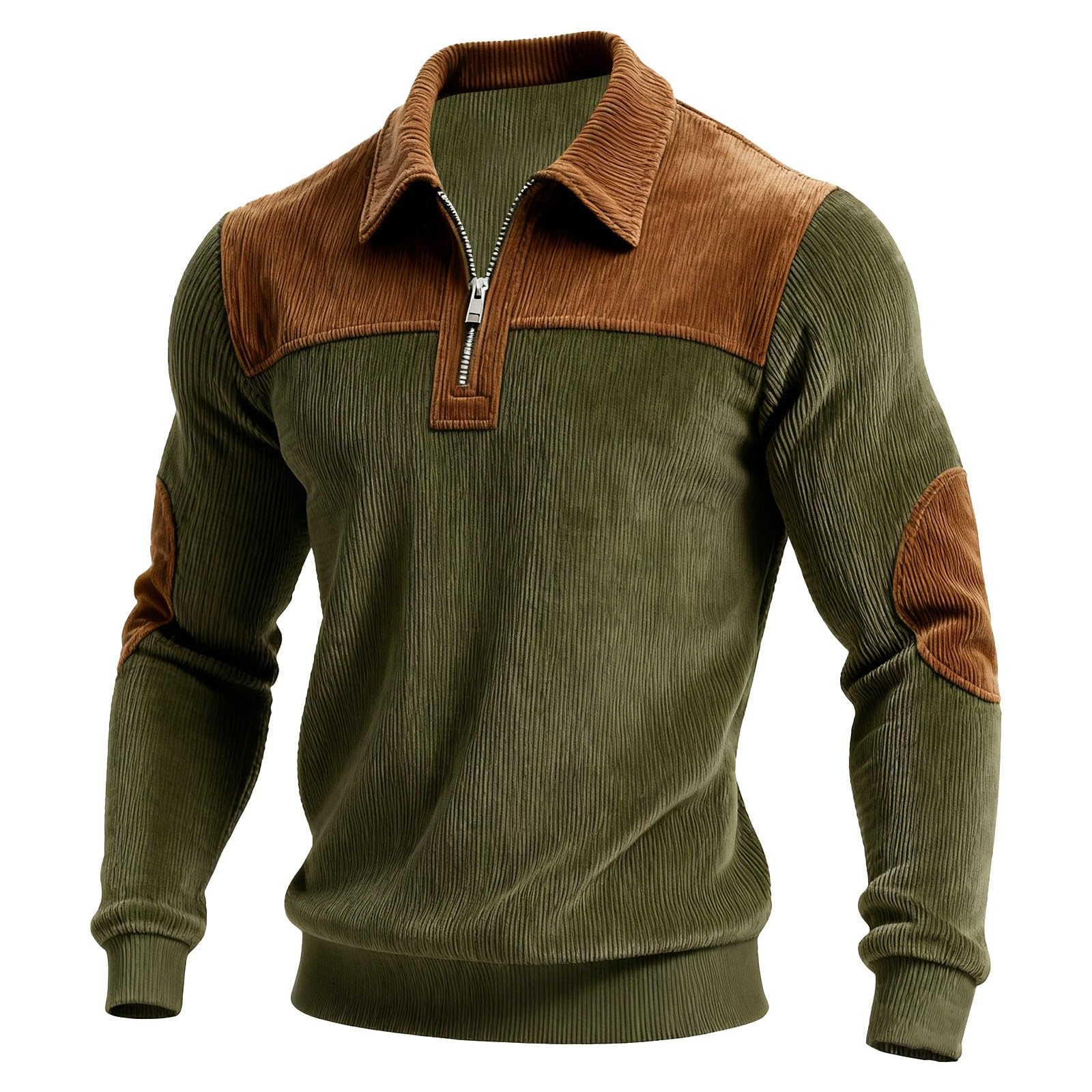 Sweatshirt Herren Ohne Kapuze Mit Reißverschluss Rippenstoff Pullover