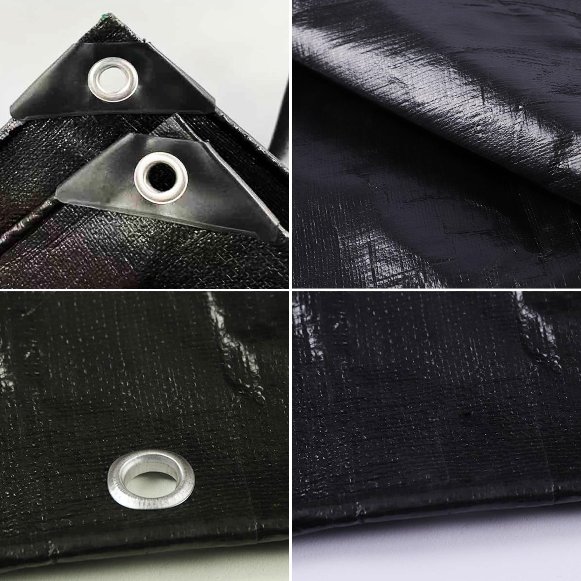 Bâche Imperméable,200g/m² PE 3.6x7m Bâche de Protection Extérieur en Polyéthylène,Anti UV Bache Camion,avec œillets Toile de Protection Pergola,Serre,Baches Imperméables pour Exterieur,Noir
