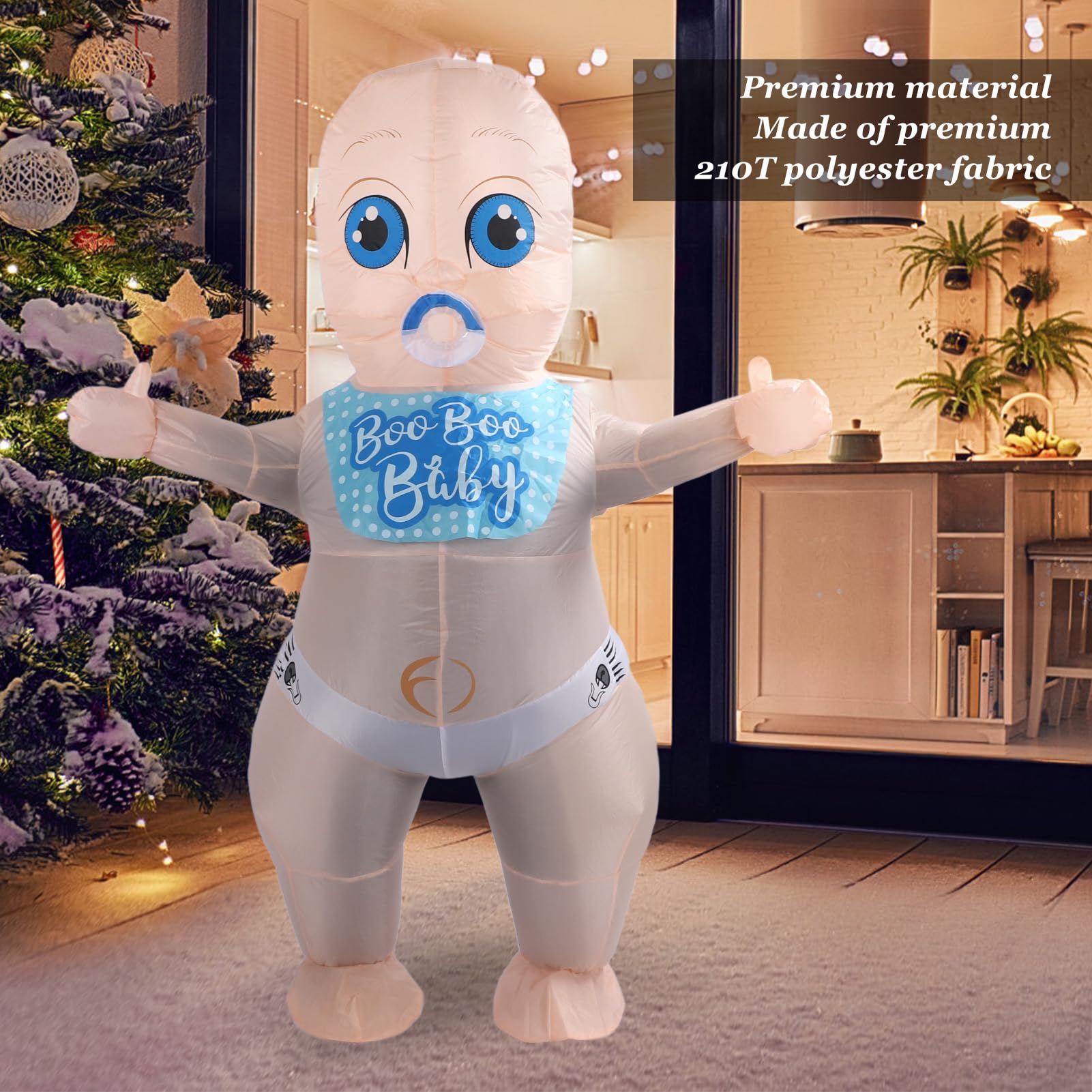Qcwwy Decoraciones Festivas y Festivas Disfraz de bebé Disfraz de bebé de 96 Pulgadas para Revelar el Género Fiesta de Baby Shower Cosplay con Caja de Batería de Inflable para Adultos Inflable Gigante