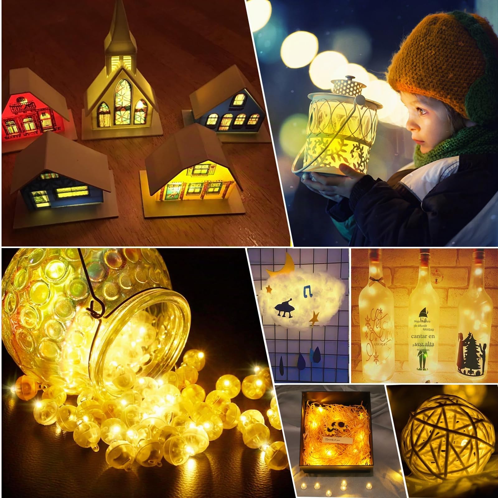 Phyooest Mini Luces LED para Globos, 50 Piezas, Redondas para Linternas de Papel, Navidad, Bodas, Cumpleaños, Halloween, Fiestas