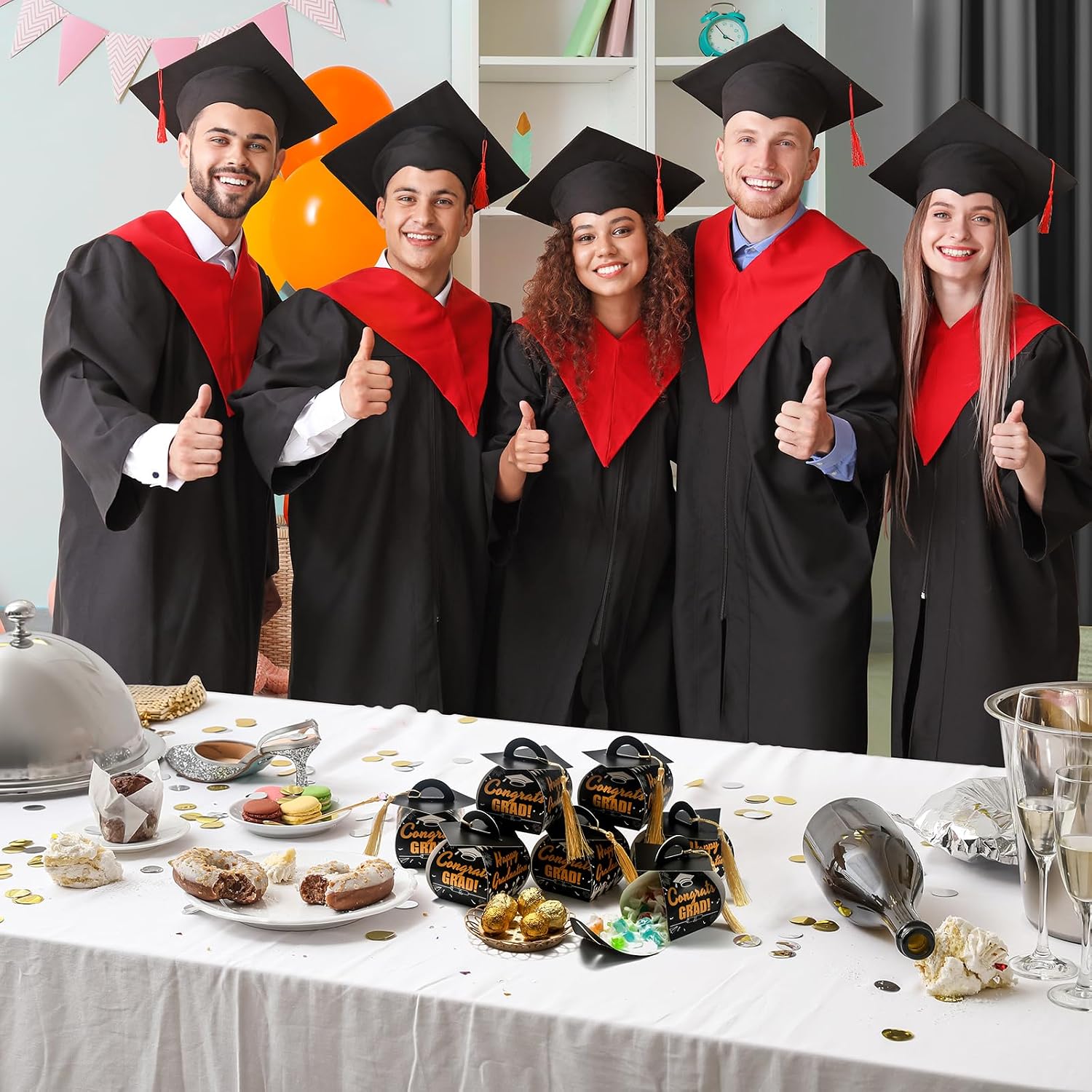 COTOPHER 36 Pcs Graduation Cap Gift Boxes with Tassel, Class of 2026 Graduation Candy Boxes Centerpieces for Tables Party Decorations, Mini Treat Chocolate Box Graduate Favors Supplies image 5