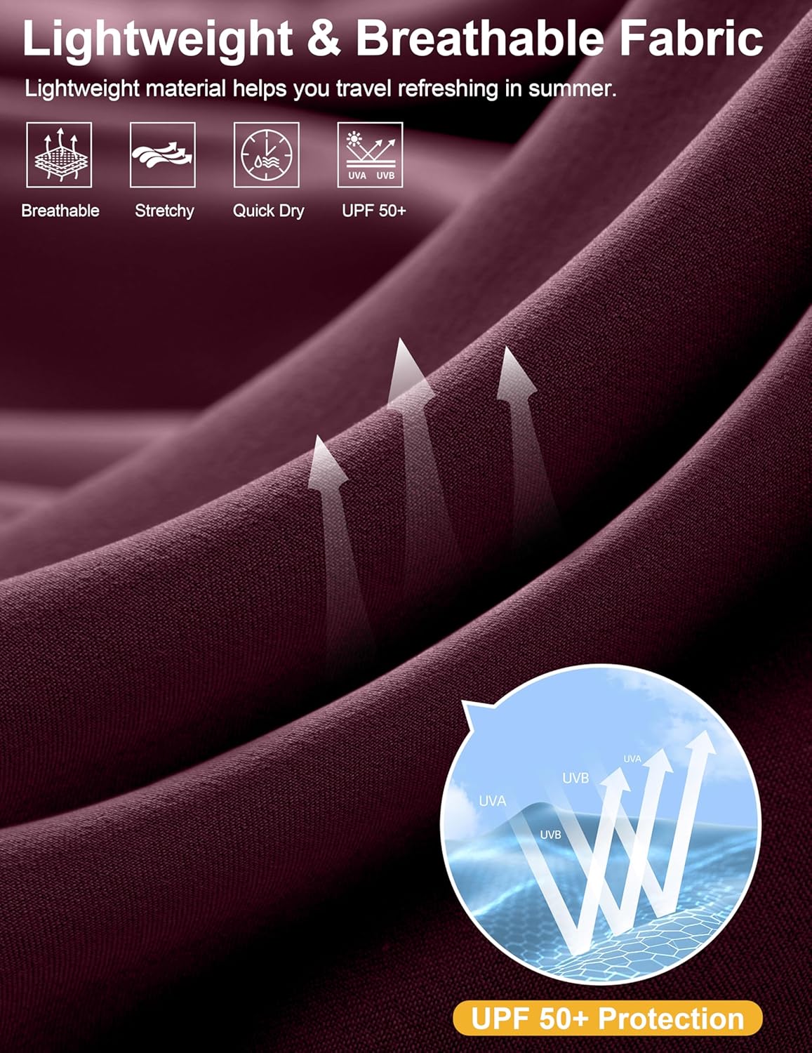 G Gradual Women's 13" Long Hiking Shorts with Zipper Pocket Lightweight Quick Dry Knee Length Bermuda Shorts for Women - Image 6