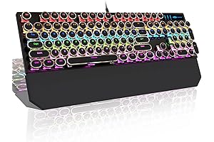 MageGee Lipstick Keyboard Round Keycap Typewriter