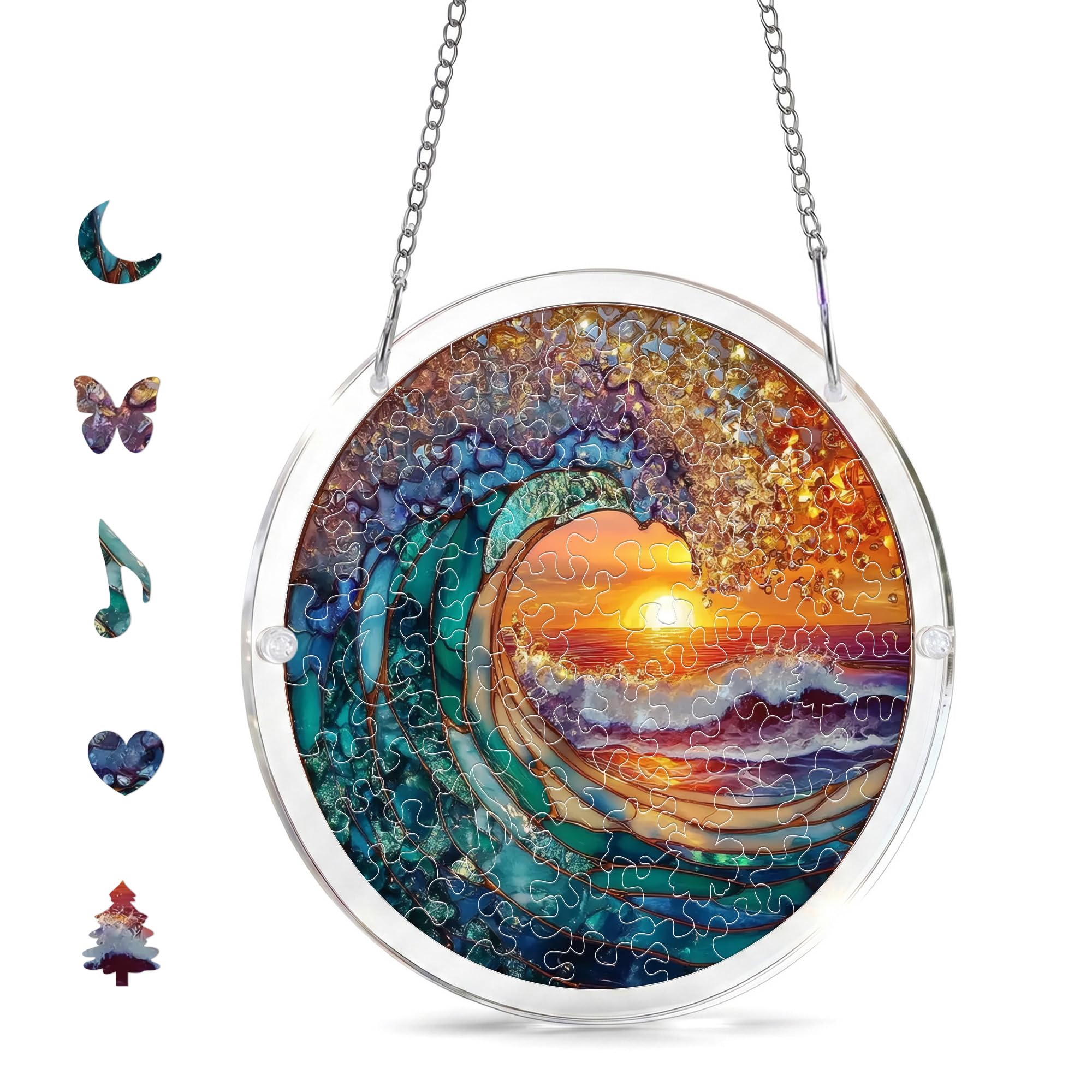 Acrylic Jigsaw Puzzle Suncatcher - Stained Glass Decor -32 Acrylic Jigsaw Puzzle Suncatcher - Stained Glass Decor -32