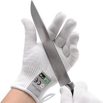 AKRILANE Cut Resistant Gloves Food Grade Level 5 Protection, Safety Kitchen Gloves for Chef, Oyster Shucking, Mandolin