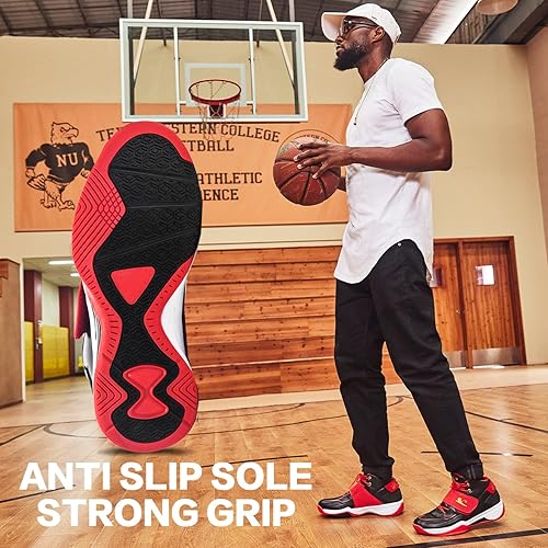 Miniatura 4 de Zapatos de baloncesto para hombre, antideslizantes, con parte superior baja, transpirables, acolchados, zapatos deportivos para hombres