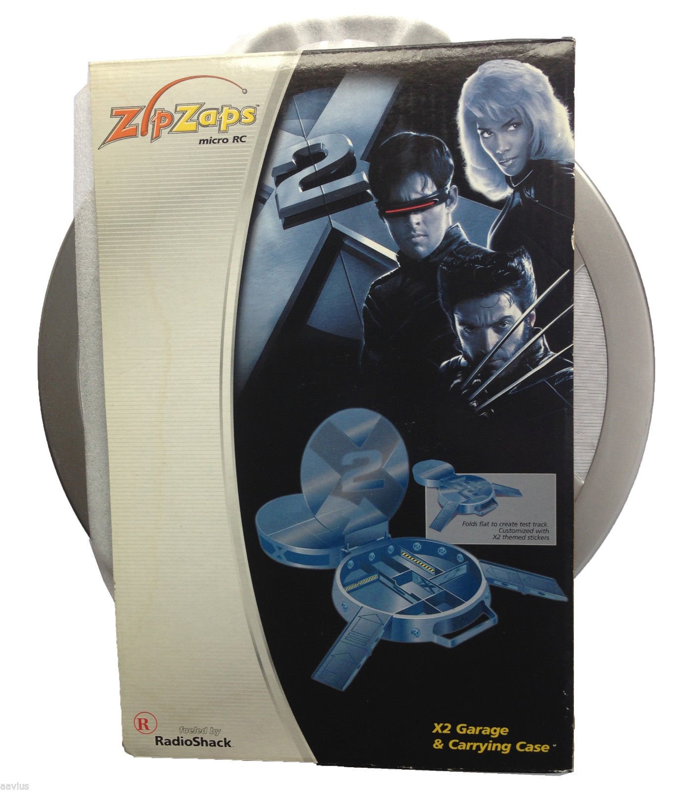 RadioShack2003 Marvel Xmen Special Edition ZipZaps Micro RC X2 Garage & Carrying Case