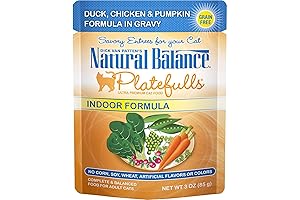 Natural Balance Cat Food Duck: Ultra Platefulls Grain-Free Wet Cat Food for Indoor Adult Cats