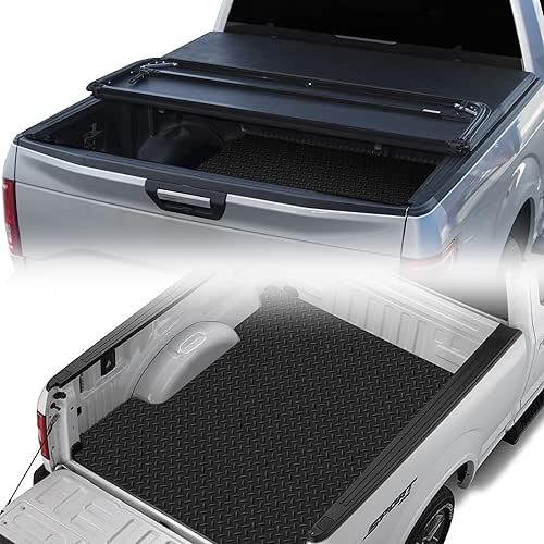 Armordillo CoveRex TF Solid Tri-Fold Tonneau Cover+Diamond Plate Style Rubber