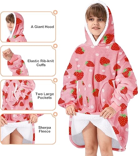 Miniatura 2 de American Trends Manta con capucha para llevar puesta, sudadera cálida de sherpa de gran tamaño, regalo para mujer