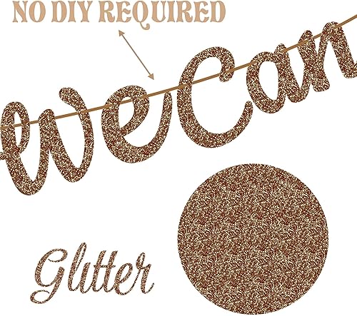 Miniatura 5 de umoni Cartel de oso de peluche, We Can Bearly Wait, purpurina marrón, decoraciones de baby shower, suministros de fiesta de revelación de género,