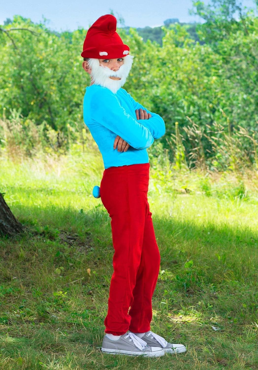 Papa Smurf Costume for Kids Child The Smurfs Costume Papa Smurf Halloween Costume