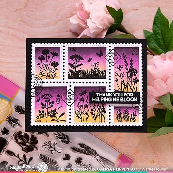 Waffle Flower Wild Flower Silhouettes Stamp Set