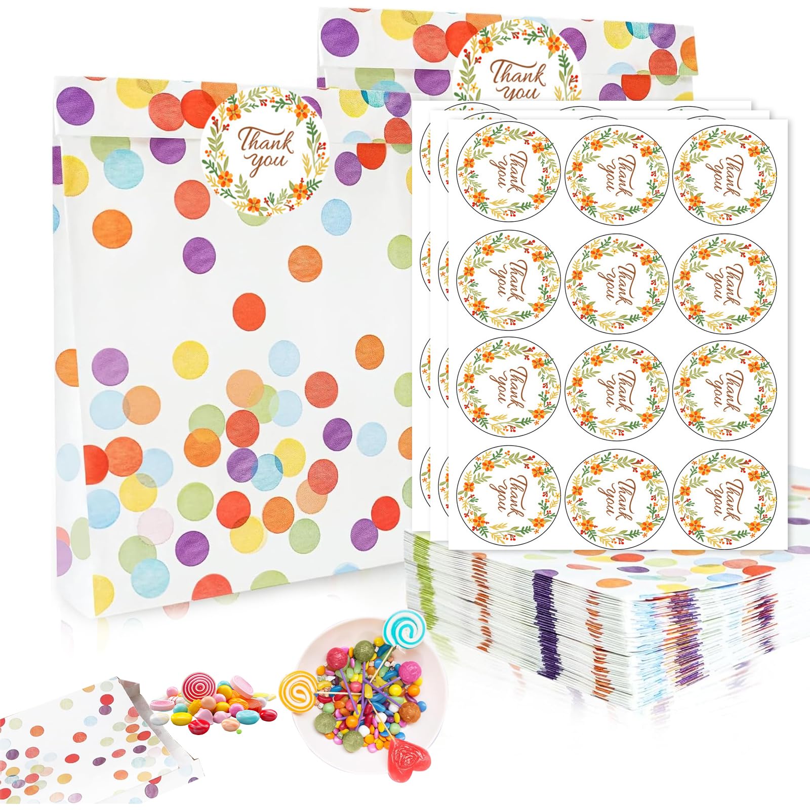 30 Sacchetti Regalo In Carta Macaron – 24x13x8 Cm, Con 36 Adesivi, Per Compleanni, Matrimoni, Natale, Halloween E Attività Creative