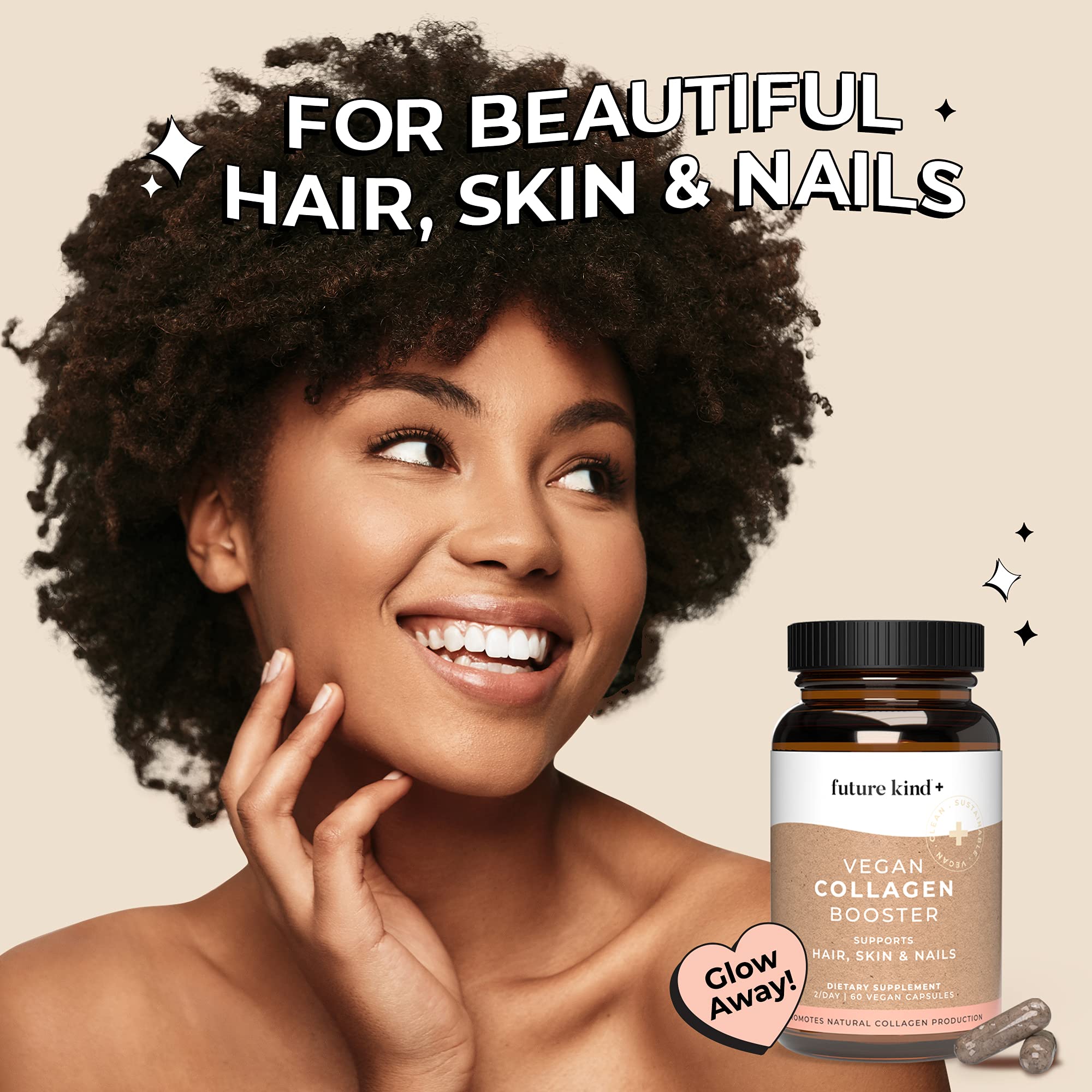 Vegan Collagen Booster Supplement by Future Kind for Skin, Hair, and