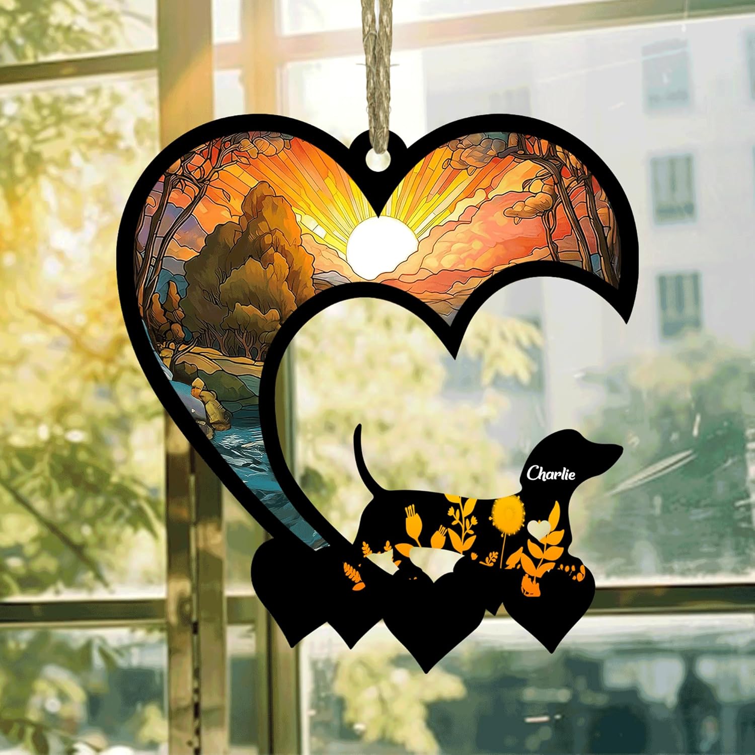 Lovely POD Dachshund Suncatcher Ornaments, Personalized Dachshund Memorial with Name, Dogs Loss Ornaments, Dog Remembrance Gift, Dog Memory Ornament, Loss of Dogs Sympathy Gifts - Image 4