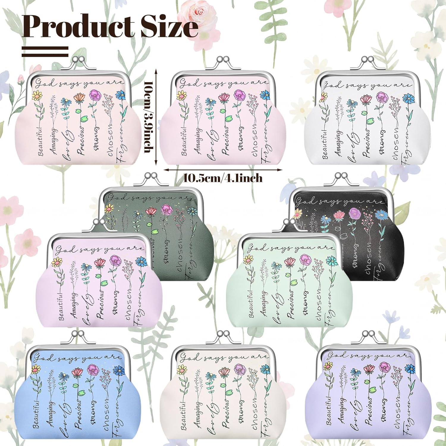 20 Pcs Bulk Mother's Day Church Gifts Christian Gift Bulk for Woman Inspirational Bible Verse Gift God Says You Are—Kiss Lock Coin Purses for Mother Grandmother Sister Ladies Church Party