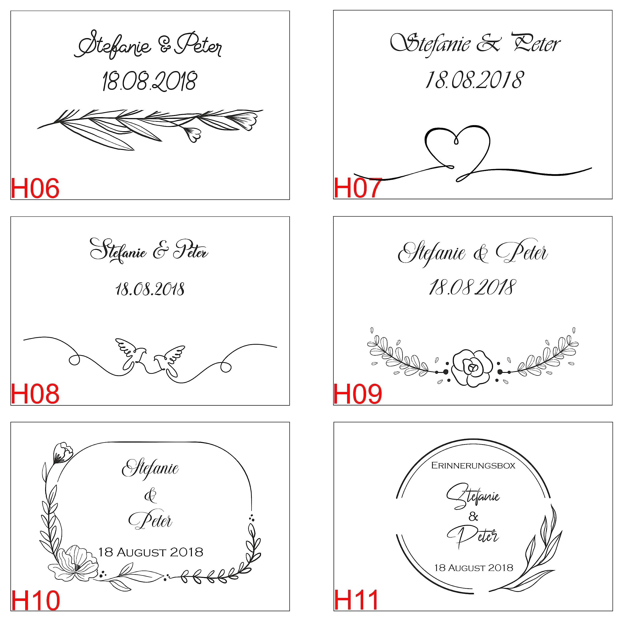 Generisch Erinnerungsbox Hochzeit personalisiert, Erinnerungskiste mit Namen und Hochzeitsdatum, mit persönlicher Gravur für das Brautpaar, Aufbewahrungsbox als Hochzeitsgeschenk (natur XXL)