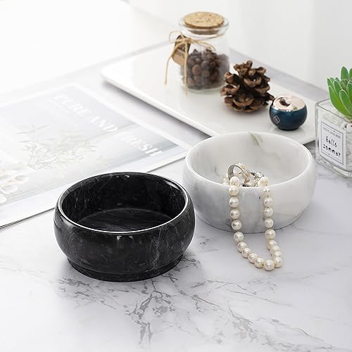 Miniatura 5 de Cuencos decorativos de 4.72 pulgadas, cuencos decorativos de mármol natural para decoración del hogar, cuenco para llaves, mesa de café, cuenco para