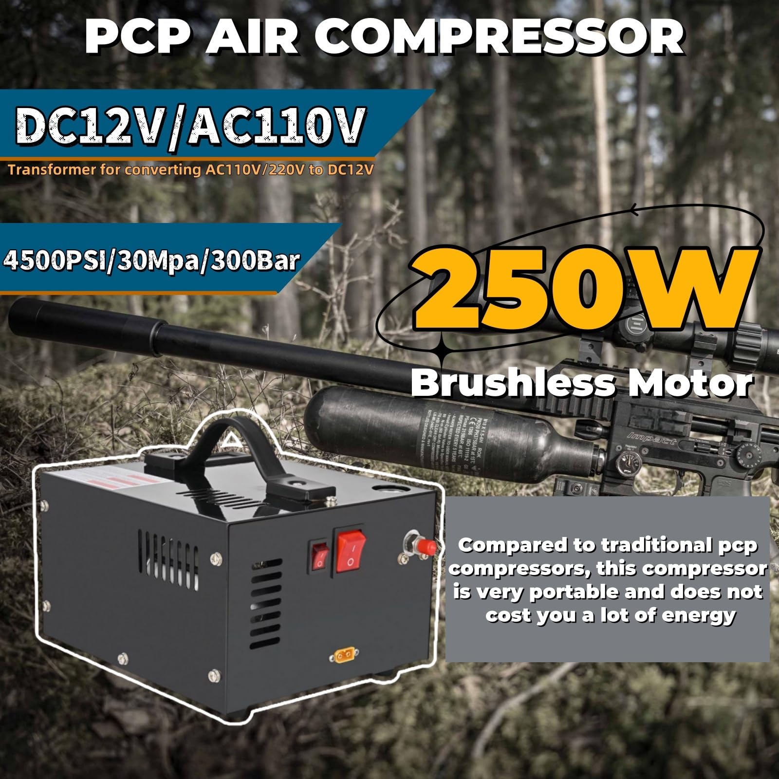 4500PSI PCP Air Compressor - Portable & Durable -2