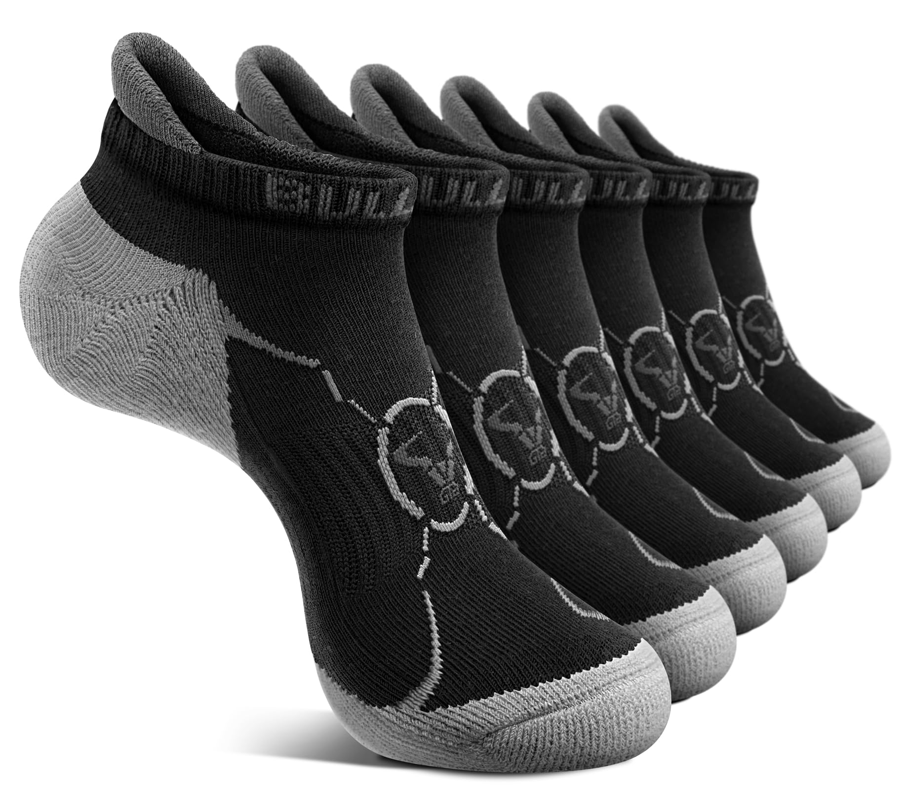 BULLIANT Men's Ankle Socks -Athletic Cushioned Running Socks Breathable Wicking For Men Women-Arch Support