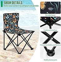 Vista 5 de Outdoor Folding Blue Butterfly Camping Chairs for Adults Portable Camping Chair Lightweight Lawn Chair 202a4968