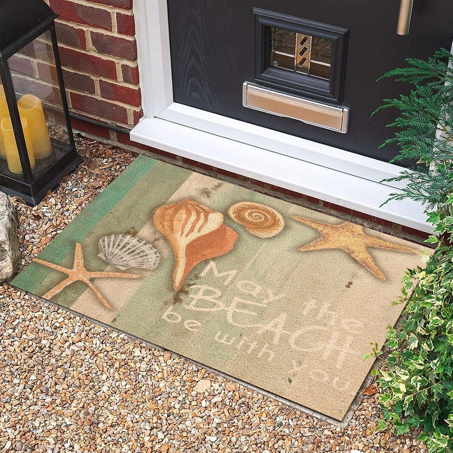 Coir Outdoor Mats for Home Entrance 24x36 Sea Snail Starfish Nautical Beach Ocean Cute Floor Mats for House Shells Coastal Tropical Themed Entry Door Rugs Non-Skid/Slip Home Decor for Entry Office