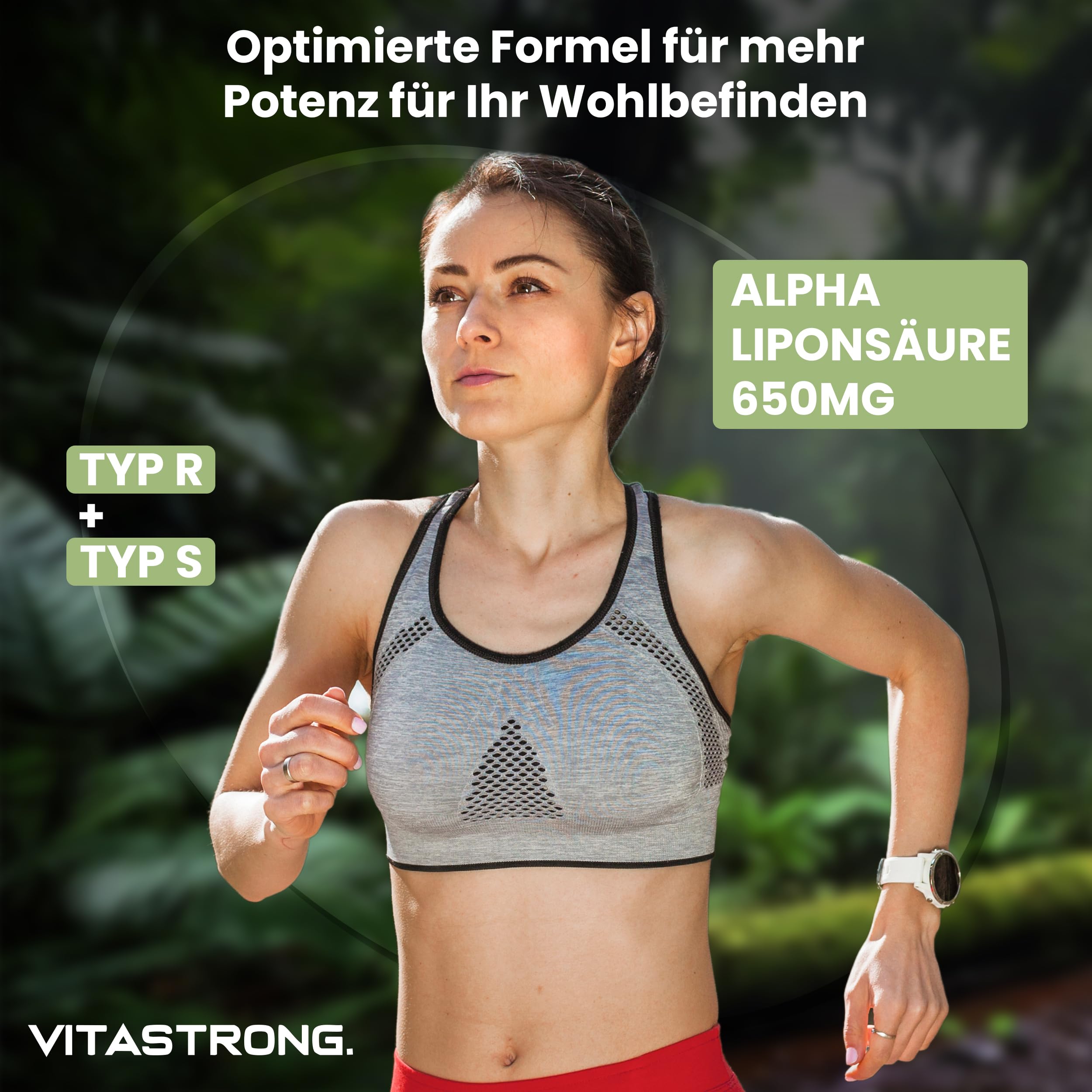 Alpha Liponsäure mit Zink Hochdosiert 650mg, Optimierte Formel von S und R Alpha Liponsäure, Alpha Lipoic Acid ALA 100% Vegan, 120 Gluten- und GMO-freie Alpha-Liponsäure Kapseln, Vitastrong Qualität