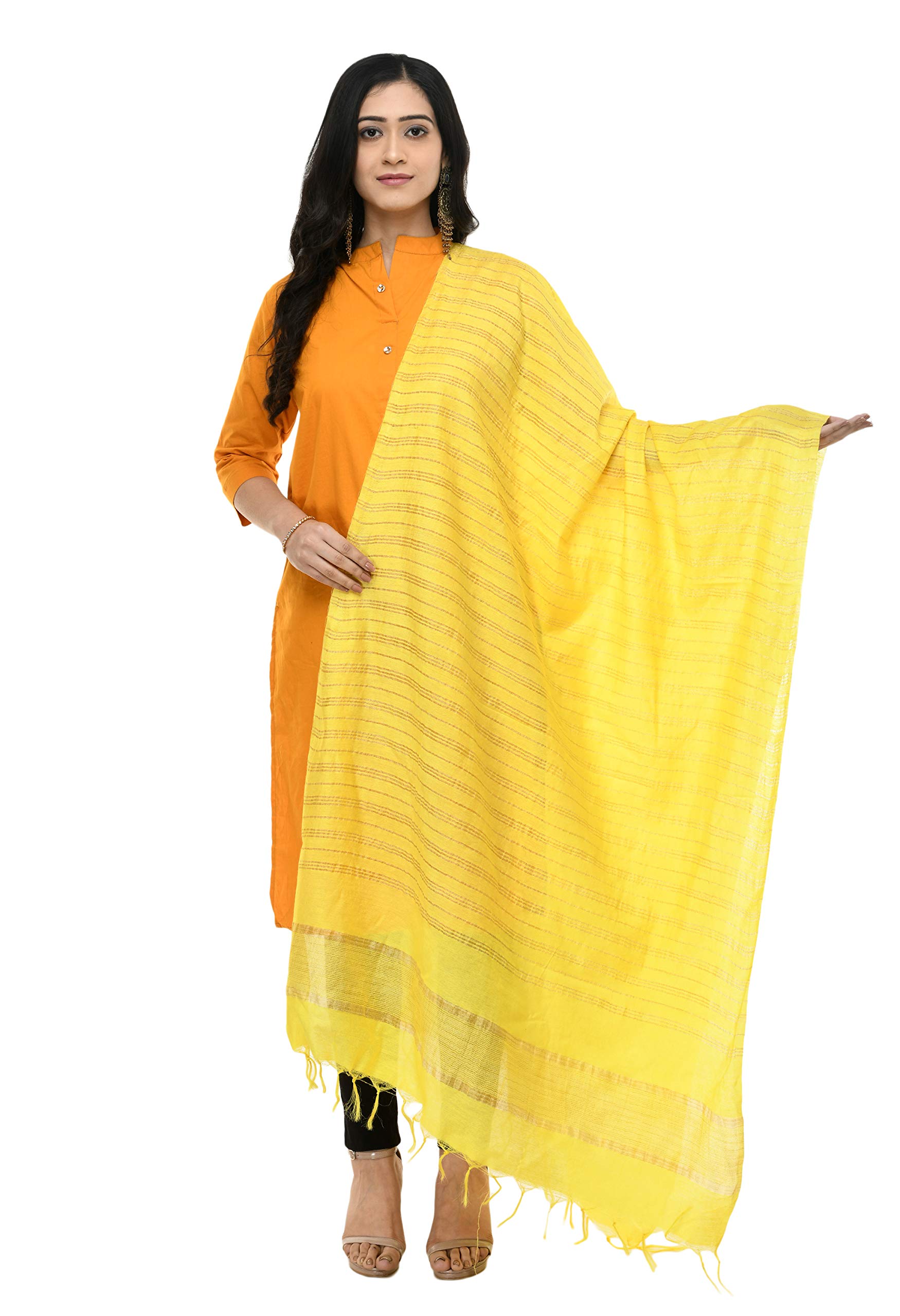 a r silk Women's Self Design Lemon Cotton Regular Dupatta-picture-37